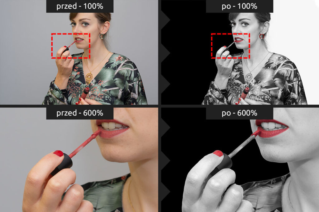 Fotografia portretowa przed i po retuszu - Profesjonalny Retusz Zdjęć Wrocław