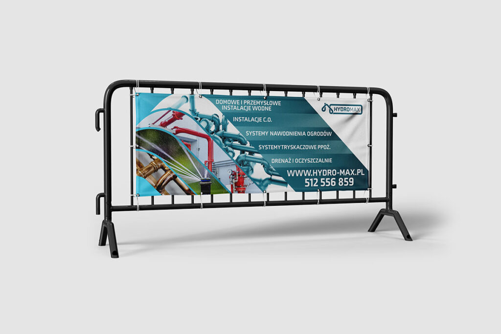 Prosty baner reklamowy dla hydraulika - Grafika Reklamowa Wrocław