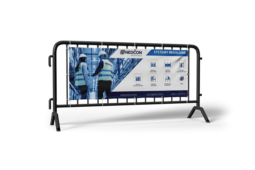 Baner reklamowy dla firmy produkującej systemy regałowe - Grafika Wrocław