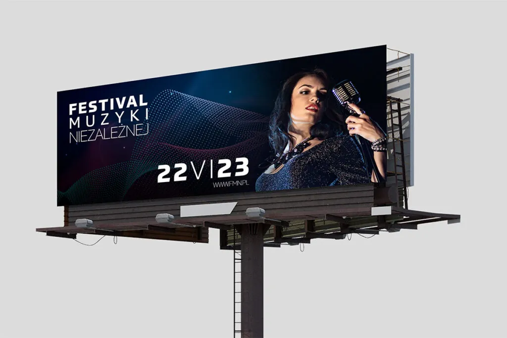 Billboard reklamujący festiwal muzyki - Grafika Reklamowa Wrocław