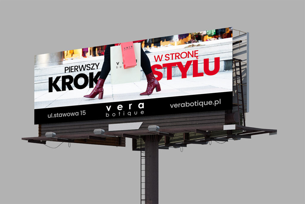 Billboard promujący butik sklep odzieżowy - Projektowanie Grafiki Wrocław