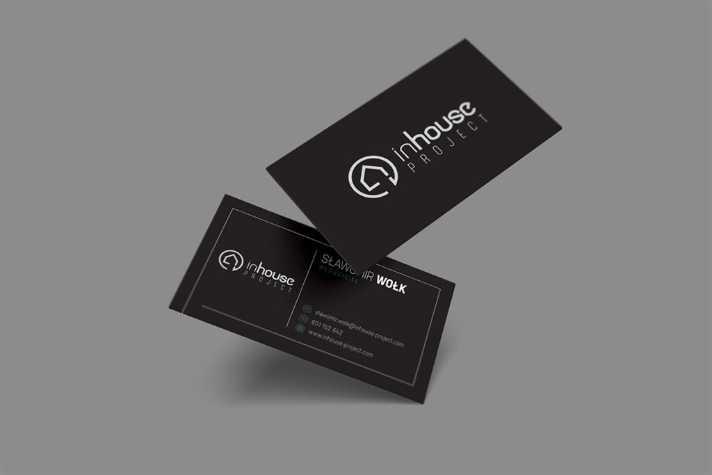 Elegancka grafitowa wizytówka biura nieruchomości - Grafika Reklamowa Wrocław