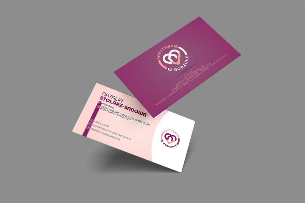 Fioletowa wizytówka dla psychoterapeutki - Grafika Reklamowa Wrocław