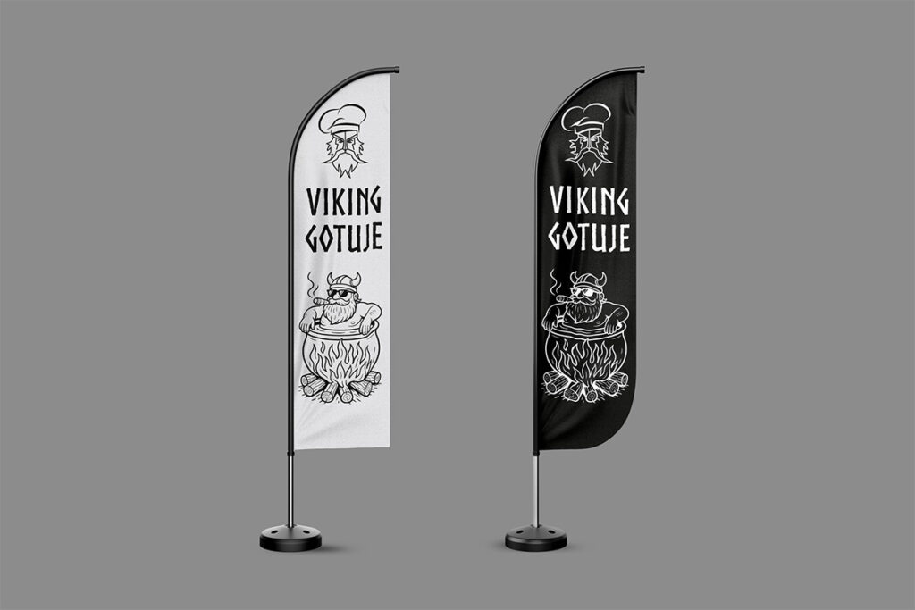 Flaga reklamowa typu winder na event - Grafika Reklamowa Wrocław