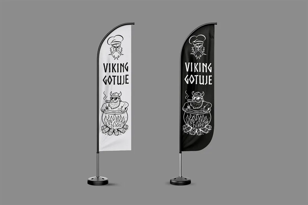Flaga reklamowa typu winder na event - Grafika Reklamowa Wrocław