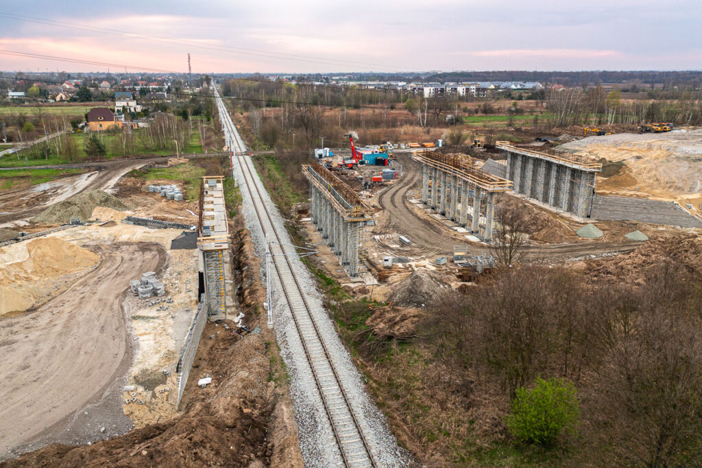 Budowa obwodnicy Wrocławia widziana z góry - Fotografia z Drona Wrocław