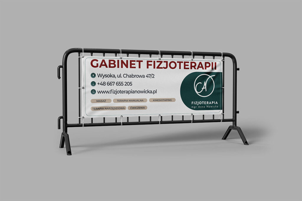 Baner reklamowy dla fizjoterapeuty - Grafika Reklamowa Wrocław