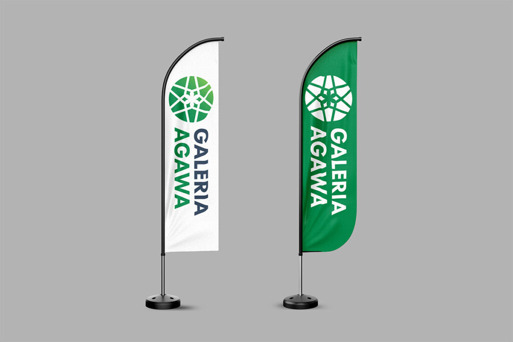 Winder flaga reklamowa dla galerii handlowej - Grafika Reklamowa Wrocław