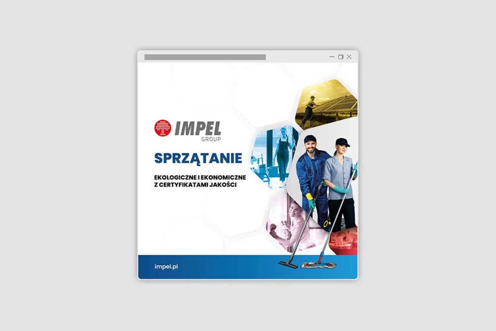 Kwadratowy projekt grafiki na social media dla firmy sprzątającej - Grafik Komputerowy Wrocław