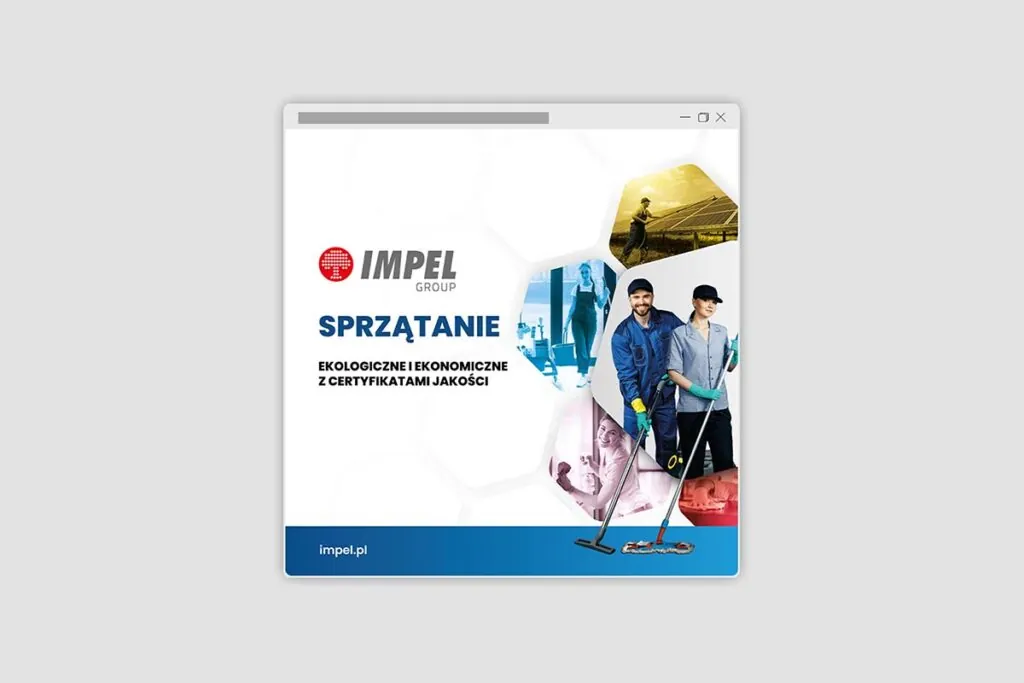 Kwadratowy projekt grafiki na social media dla firmy sprzątającej - Grafik Komputerowy Wrocław
