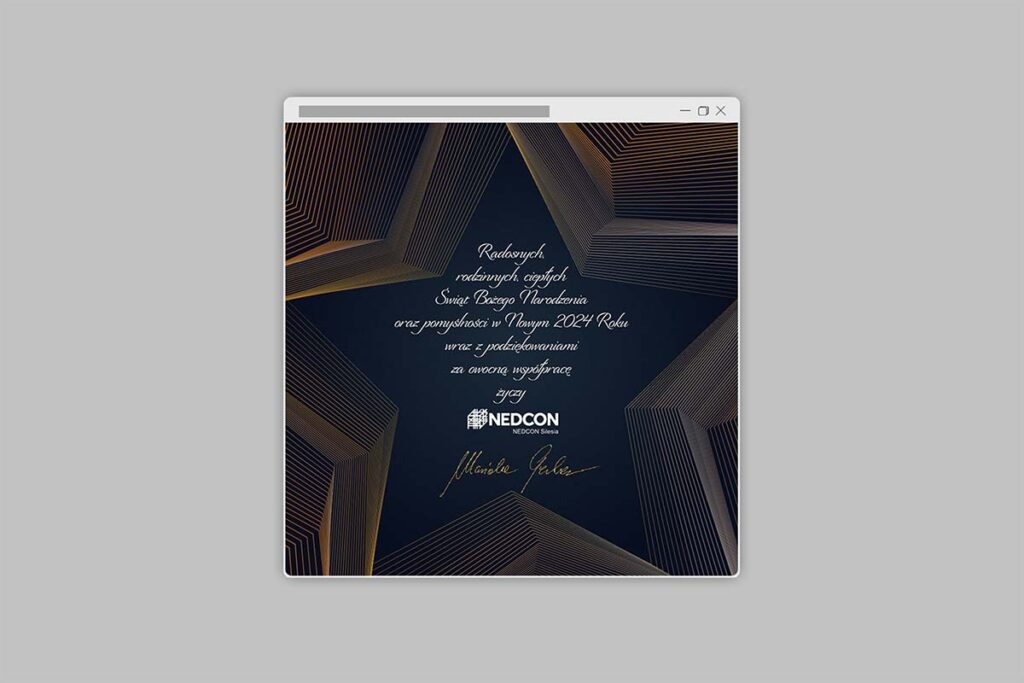 Elegancka granatowo złota kartka świąteczna - Grafika Komputerowa Wrocław