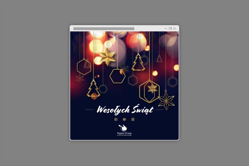 Nowoczesna firmowa kartka świąteczna - Grafika Wrocław