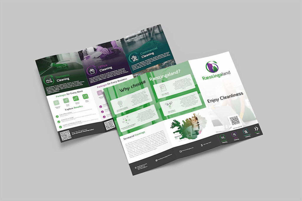 Broszura składana DL dla firmy sprzątającej - Grafik Reklamowy Wrocław