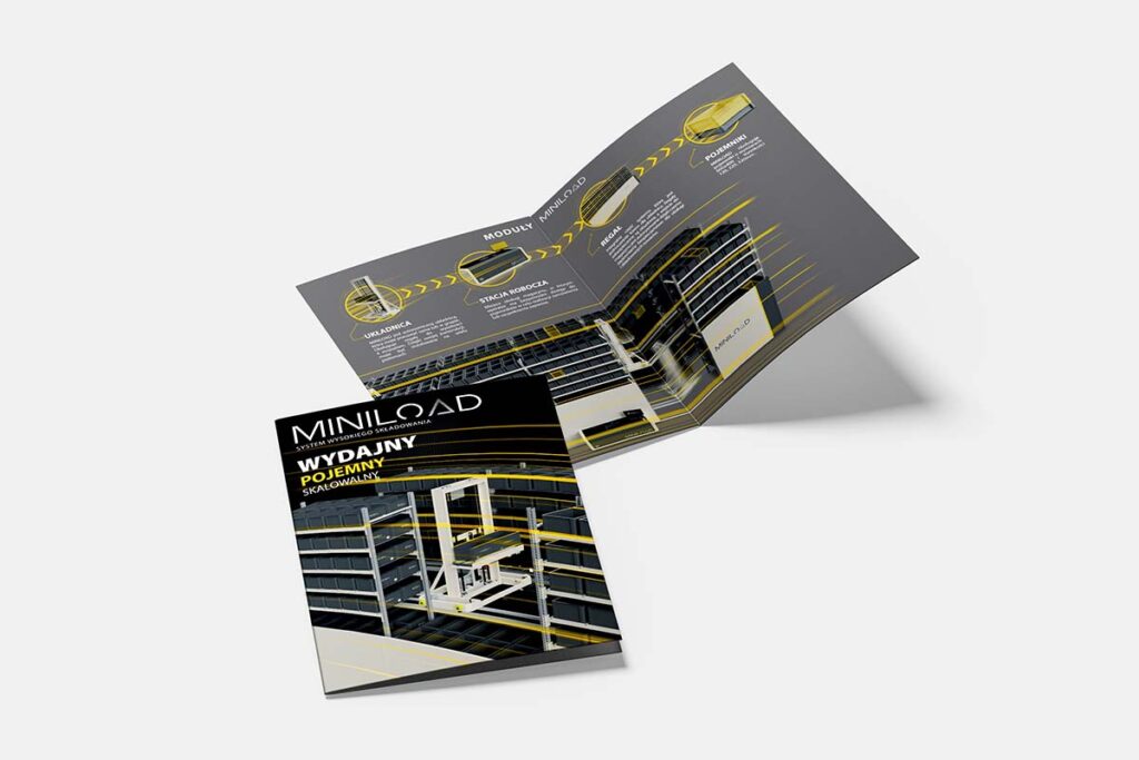 Nowoczesna broszura składana dla firmy logistycznej - Grafika Reklamowa Wrocław