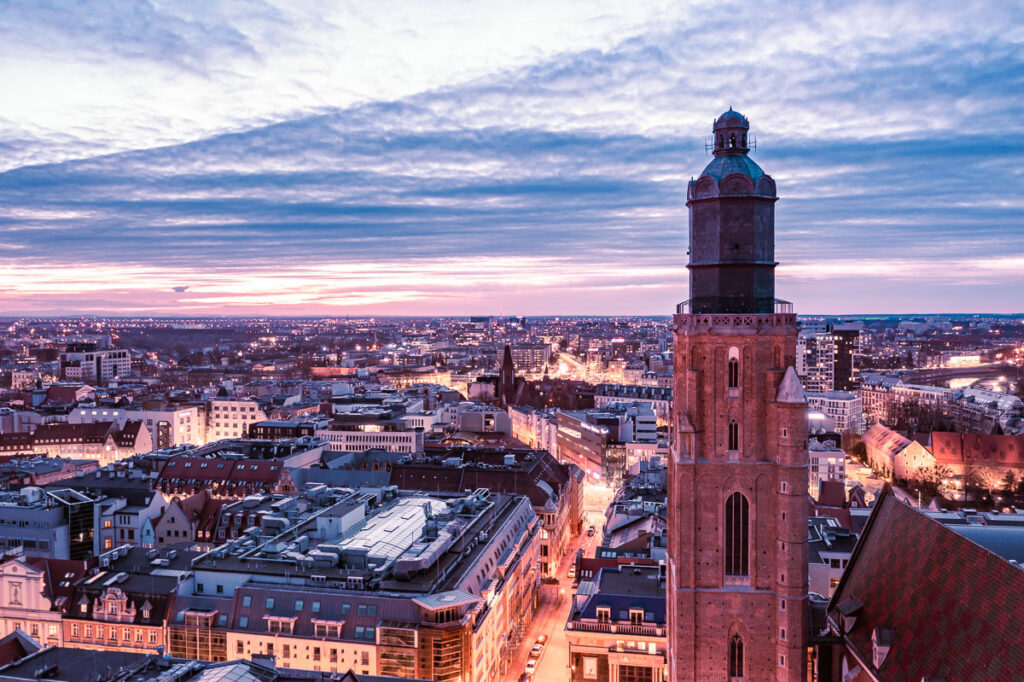 Panorama Rynku we Wrocławiu widziana z powietrza - Fotografia z Drona Wrocław