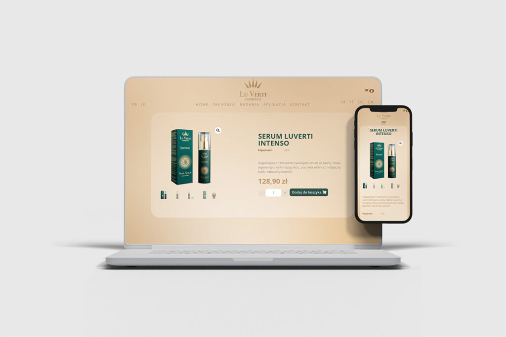 Strona sklep internetowy produkt kosmetyczny - Wykonywanie stron www Wrocław