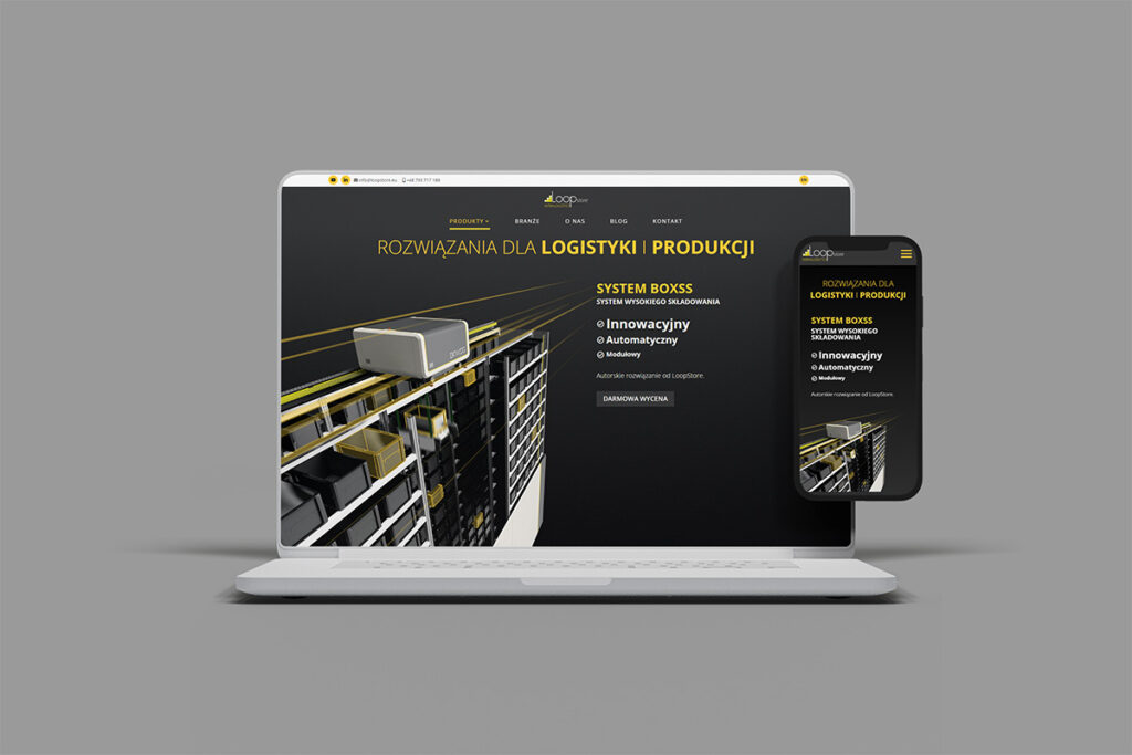 Profesjonalna strona internetowa dla firmy produkującej systemy automatyki magazynowej - Strony www Wrocław