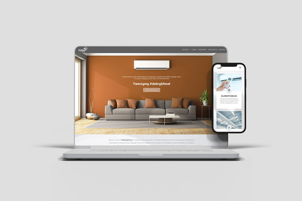 Strona internetowa dla firmy zajmującej się klimatyzacją i wentylacją - Projektowanie WWW Wrocław