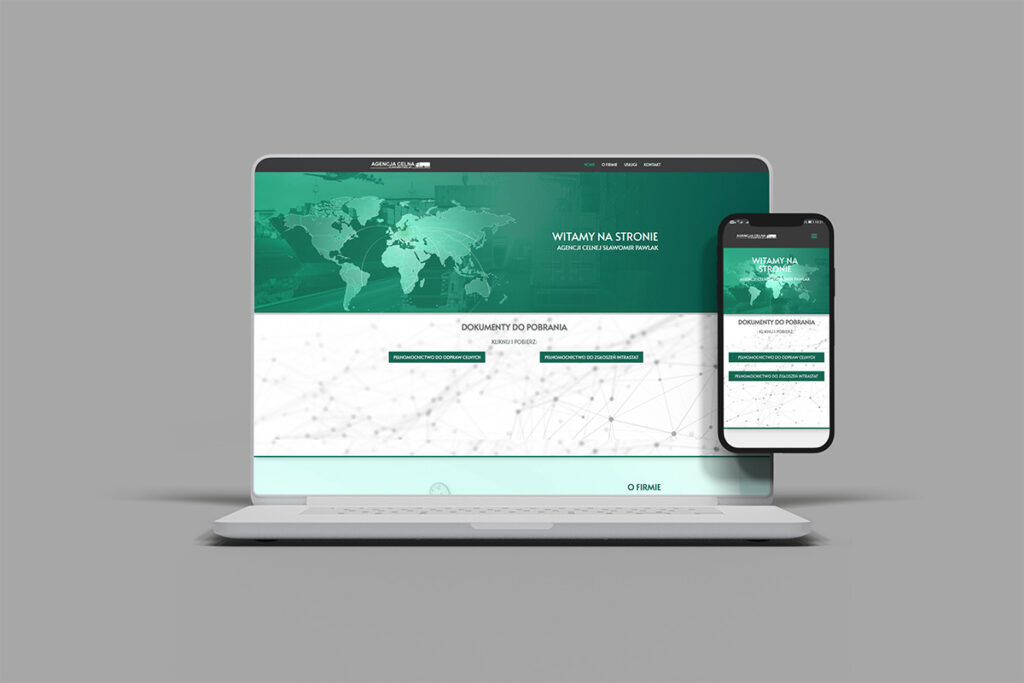 Zielona strona www dla małej agencji celnej - Projektowanie WWW Wrocław